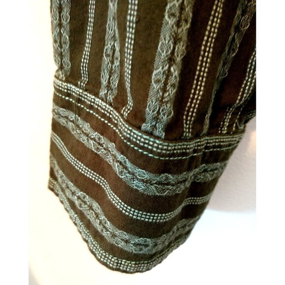 Southern Thread Shirt Men's Green Striped Cowboy Western Pearl Snap - XL - Picture 4 of 9